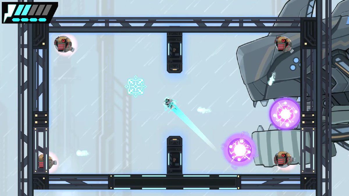NoGravity_Games's tweet photo. Fast-paced, dashing action and challenging precision platforming in a neon cyberpunk world full of dangerous robots, fearsome shoguns and yokai warriors.

#nogravitygames #game #videogame #cyjin #cyjinthecyborgninja #platformer #cyberpunk #fastgameplay https://t.co/D8MiyEd7iY