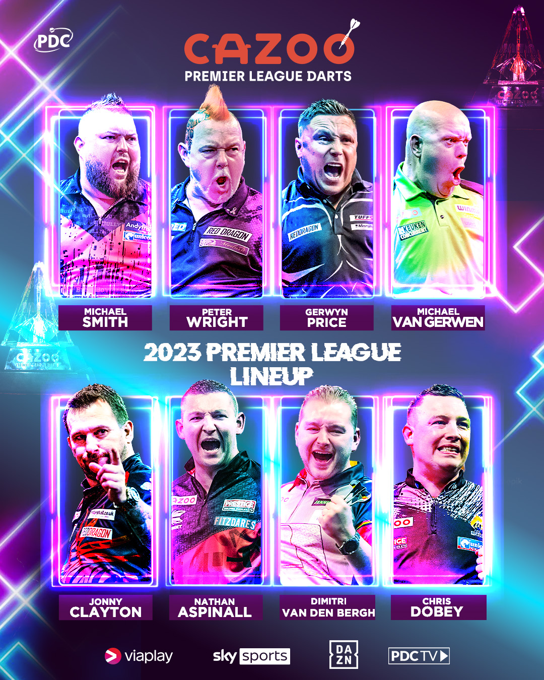 PDC Darts Twitter: "The Class of 2023… 🎓 the line-up for the 2023 @CazooUK Premier League who will battle it out across 17 weeks, starting this Thursday in Belfast! Be