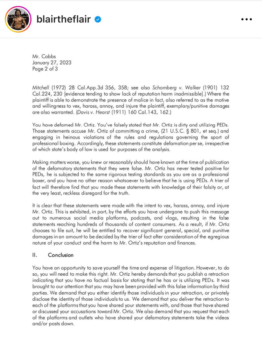 SpicyBoxing's tweet photo. Blair The Flair Cobbs gives a retraction statement after being served a Cease-and-Desist and Demand from Vergil Ortiz for alleging that Ortiz was using PEDS.
#Boxing #Ortiz #Cobbs #Apology #Sports #Highlights #Cobbs #BoxingWithSpicy #Boxeo #Deportes #GoldenBoyPromotions #DAZN https://t.co/GYy0raYquo