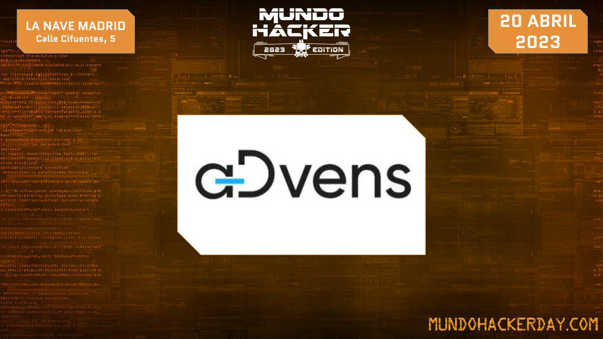 Confirmamos la presencia de <a href="/advens/">Advens</a> como sponsor platinum en el próximo #MundoHackerDay23. Gracias!!! #somosciberseguridad #happyhacking #ciberseguridad #evento