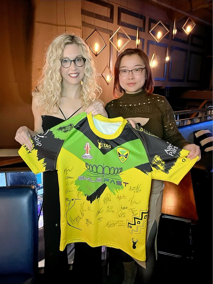 How awesome is this piece of history! 

Thanks to @Chrisoconnr and all the boys @JAMRugbyLeague for sending this signed jersey and congratulations Rugby League Jamaica on a great showing in your first ever Rugby League World Cup! 💚🖤💛

#RugbyLeague #RLWC2021 #IntRL