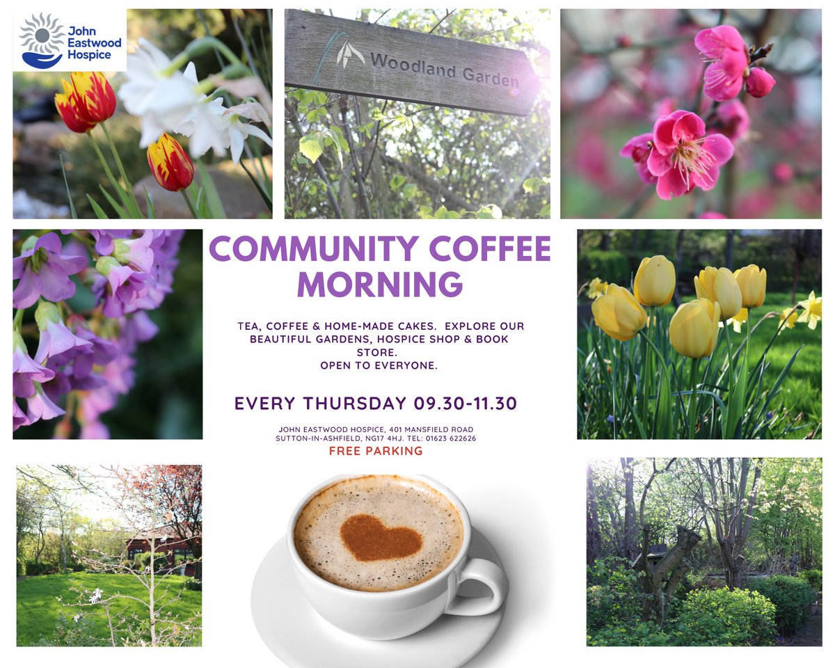 John Eastwood Hospice's Living Well Centre is on our doorstep and offers fabulous support to local people  living with life limiting conditions.  Join them today, and every Thursday morning at their coffee morning. Say hello  and find out how they could support you.