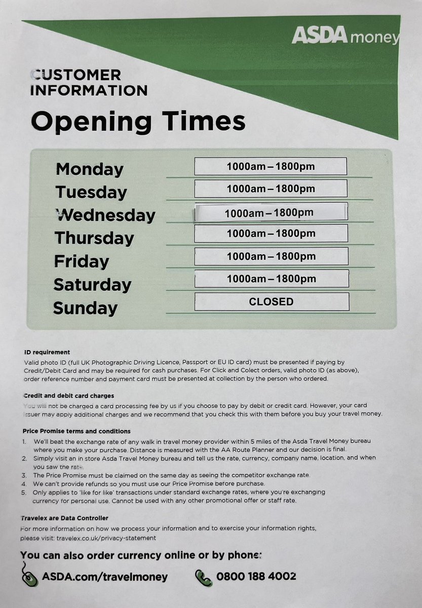 Asda Travel money at @AsdacharltonSE7 Major Currencies usually in stock!! @Royal_Greenwich @NewsShopper