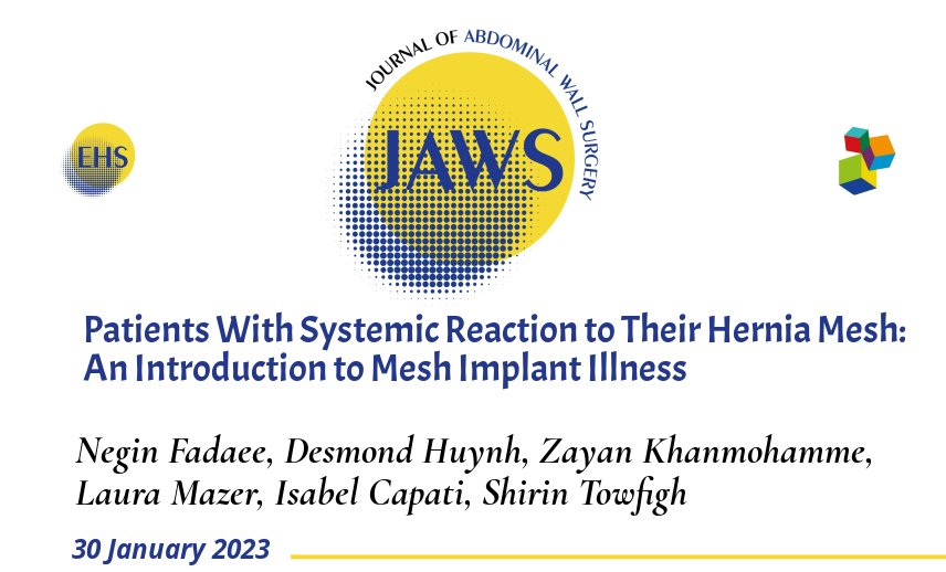bit.ly/3wFj4cA Patients With Systemic Reaction to Their #HerniaMesh: An Introduction to Mesh Implant Illness.

#HerniaSurgery #MeshReaction #OpenAccess #JoAWS