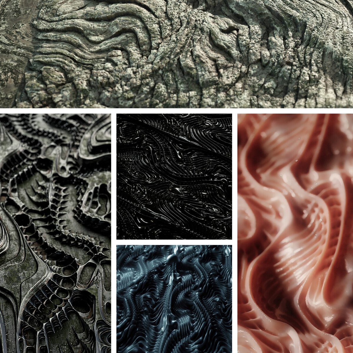 DBsrecord's tweet image. "New deal! Get 25% off our H.R. Giger inspired #3Dtexture bundle (1-7) for mesmerizing patterns. Elevate your creations! #3DModeling #ZBrush #CGart #GameArt #digitalart #sculpting #DisplacementMap #DigitalSculpting