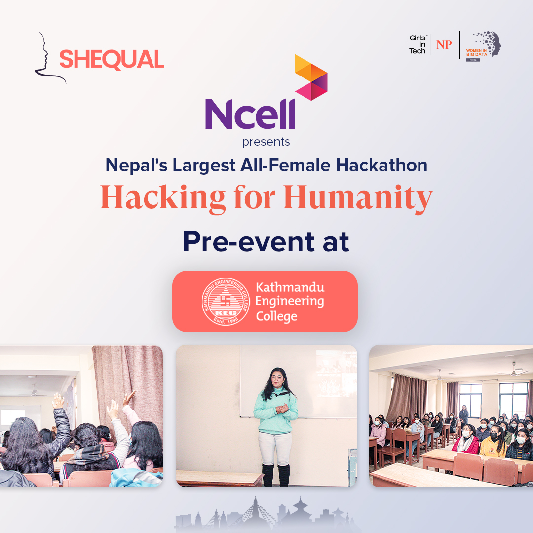 shequal_org's tweet photo. Orientation program at Kantipur Engineering College by the @shequal_org for the pre-events session of @Ncell presents Nepal's Largest All-female Hackathon: Hacking for Humanity!
#h4h #allfemalehackathon #hackathon #itshertime https://t.co/pIMIgKmQ8H
