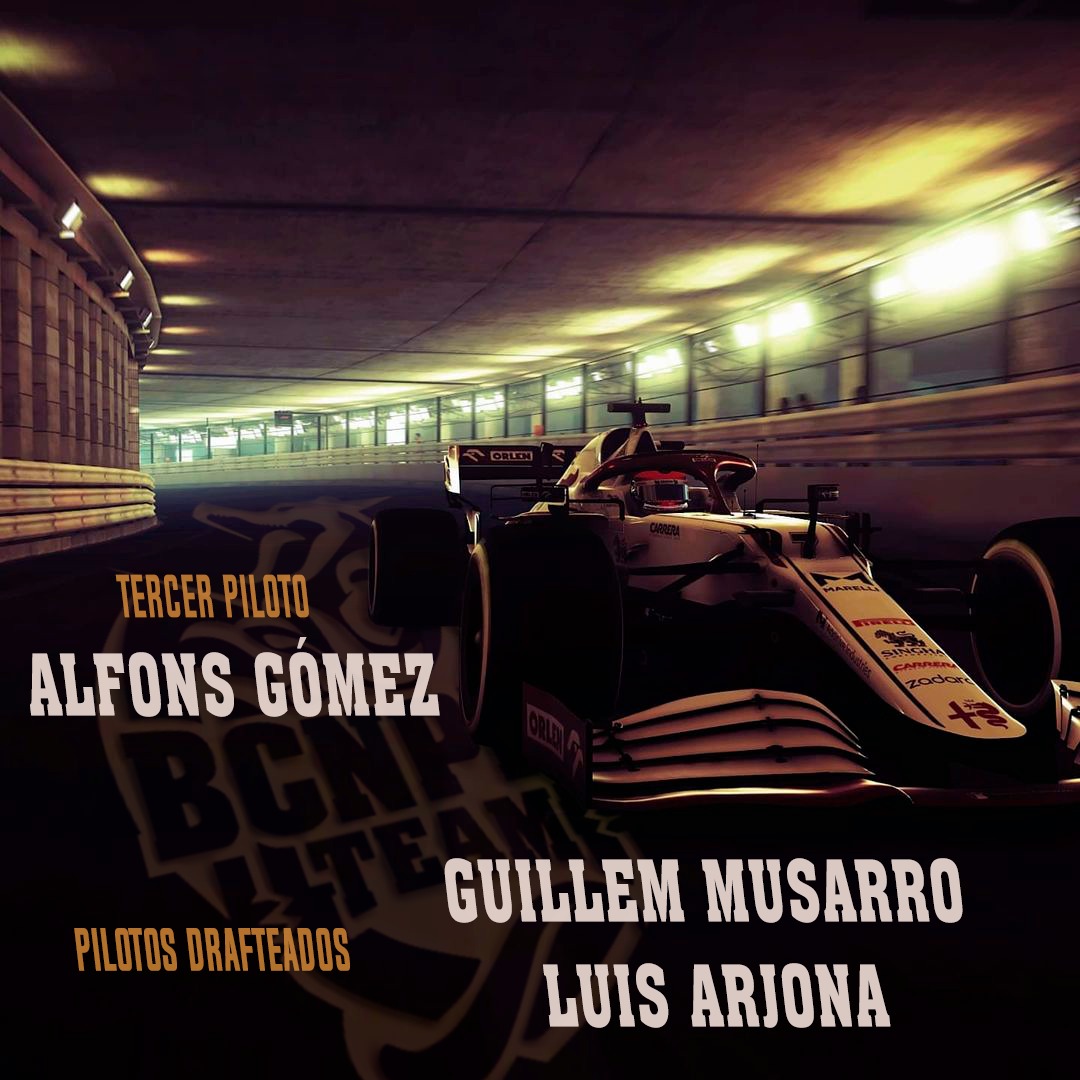 BCNProTeam's tweet image. Tenemos el honor de presentaros nuestros pilotos para esta temporada de 
@SWL_F1

🏎️ PILOTOS DRAFTEADOS
👤 #Guimussss
👤 @Leeaks__

🏎️ TERCER PILOTO
👤 #DBlacK

La semana que viene empieza la primera jornada, que empiecen los juegos🏁