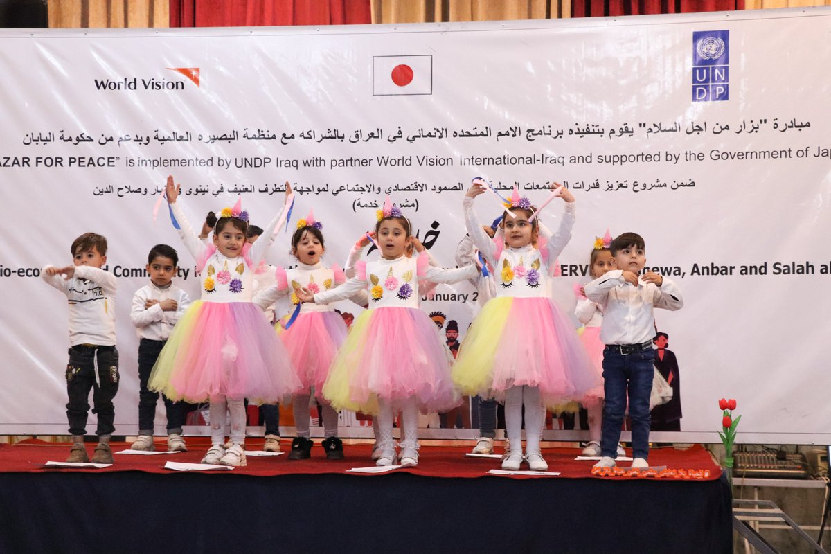 undpiniraq's tweet photo. Today we celebrate how the arts bring communities together in #TalAfar, #Ninewa. 🎨🎭
This Bazaar for Peace is part of our project to encourage reintegration in communities of #Anbar, Ninewa and #Salah_al_Din with @IraqVision supported by @JapanGov. https://t.co/jXJoXeZqI4