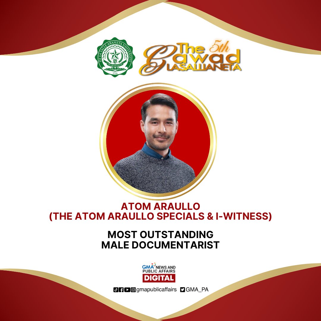 GMA_PA's tweet photo. CONGRATULATIONS, MGA KAPUSO! 

Kinilala ang mga personalidad at programa ng GMA Public Affairs sa 5th Gawad Lasallianeta ng De La Salle Araneta University. https://t.co/thK9eNwp4x