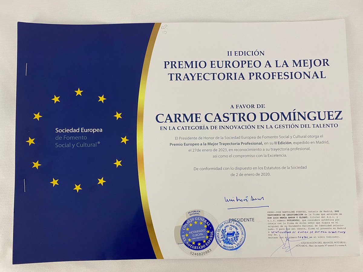 kainova_'s tweet photo. ¿Podemos estar más orgullosos en Kainova? ¡COMPLICADO! @carmecastroBCN , Felicidades de todo el equipo por tu Premio a la 🌟Mejor Trayectoria Profesional, categoría Gestión del Talento🌟
Agradecidos también a la Sociedad Europea de Fomento Social y Cultural por su reconocimiento. https://t.co/EWKzTwFHta