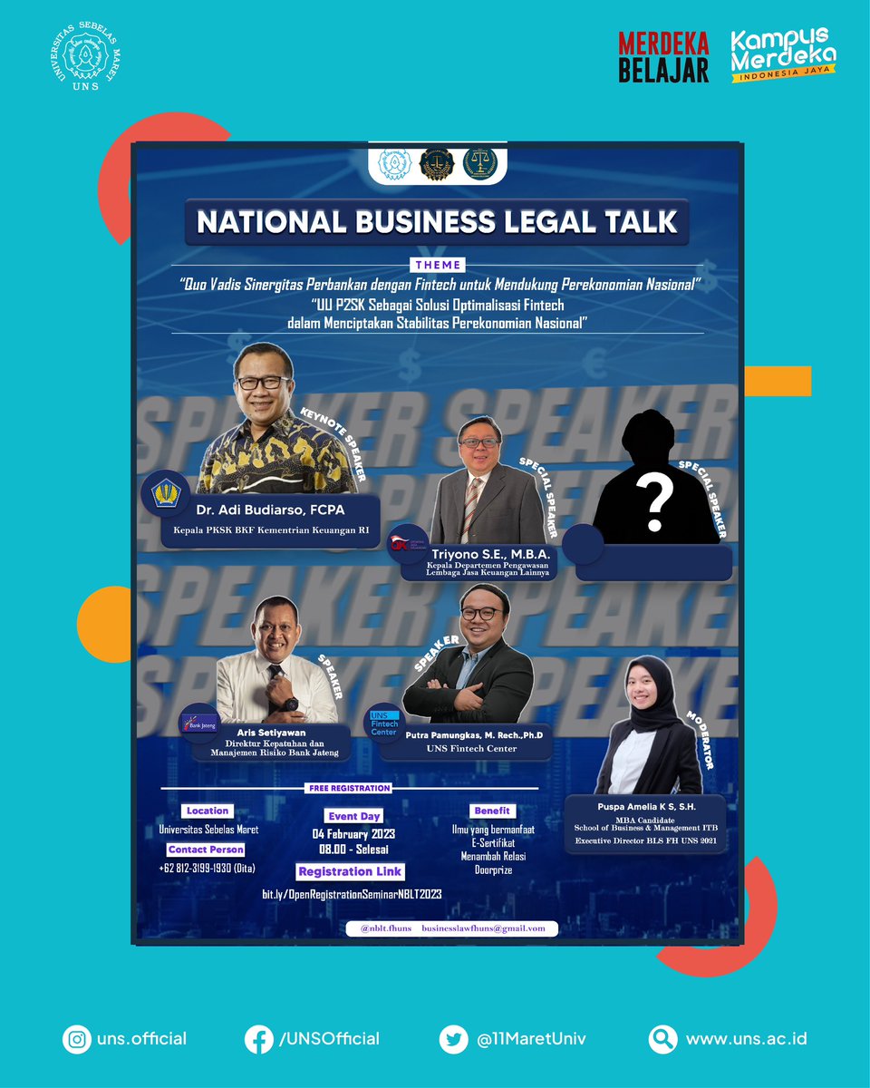 #UNSSolo #BeritaUNS #KotaSolo <a href="/11MaretUniv/">UNS Official</a>: 'Berikut kegiatan yang diadakan oleh sivitas akademika UNS edisi kali ini. Cek detail informasinya, dan catat tanggal nya ya!😉

Kirimkan poster agenda kalian ke email publika… , see more tweetedtimes.com/v/24336?s=tnp