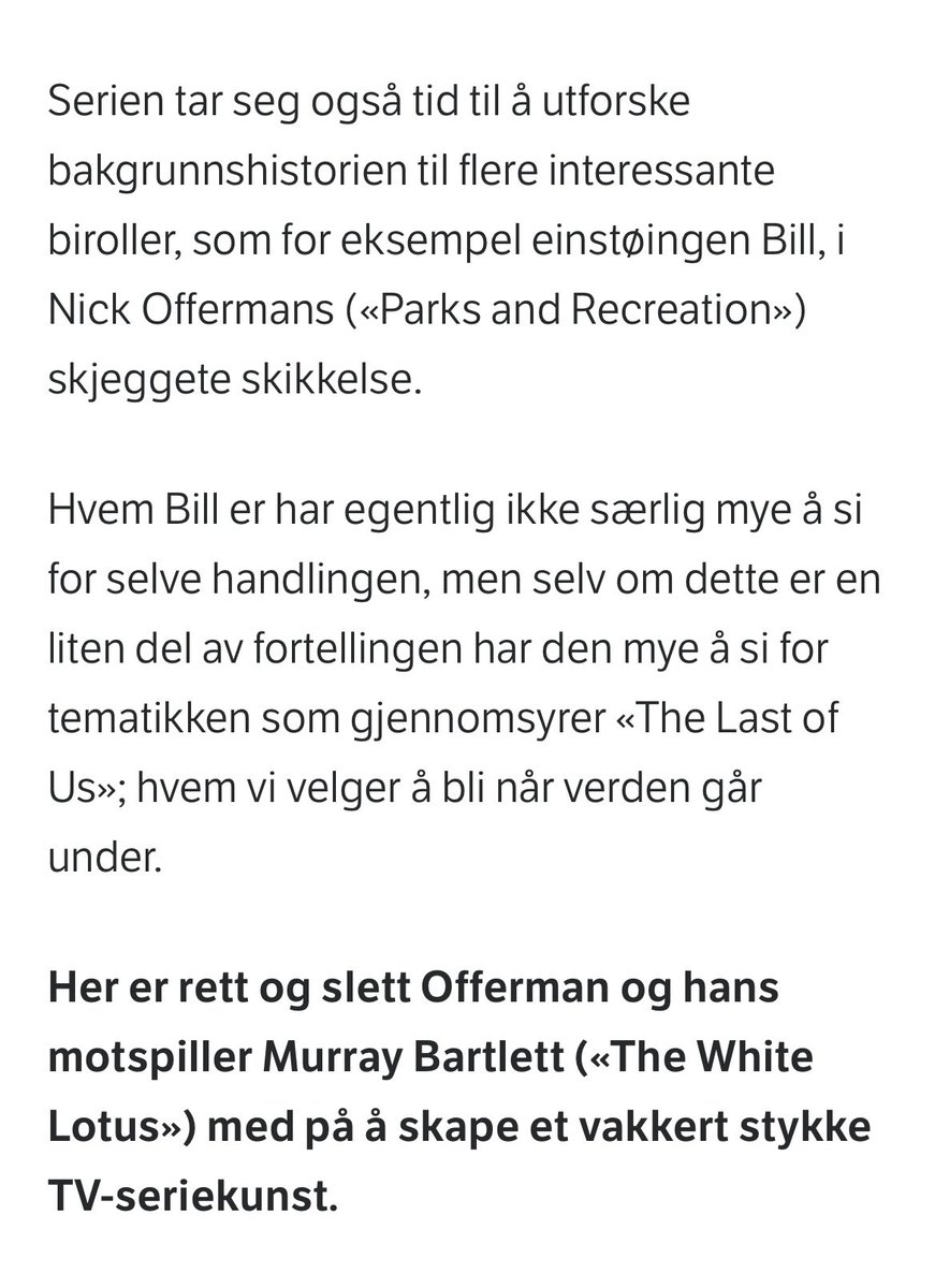 Henta fra anmeldelsen min om dagens episode av The Last of Us. Spent på hva folk synes! 🤩