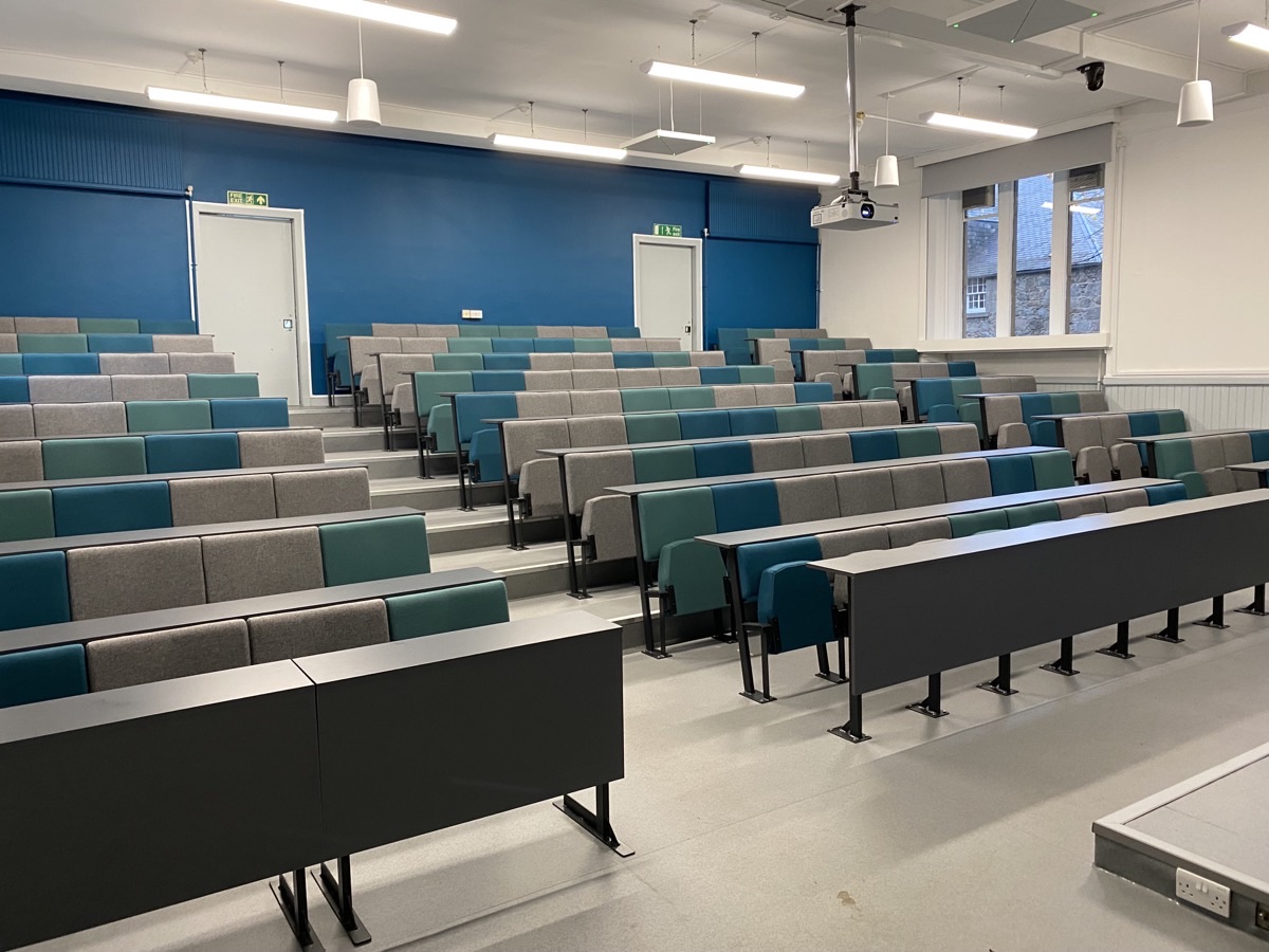SIS proudly presents our latest work with over 250 LT2 seats and writing ledges installed across two lecture theatres in the New Kings Building <a href="/aberdeenuni/">University of Aberdeen</a>