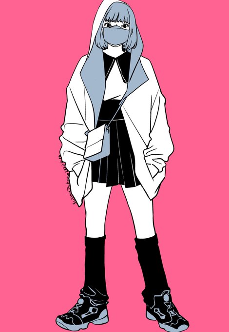 こういうフードで歩いてた人を見かけて赤ずきんちゃんぽいなと思ったのが、今回のカットの元ネタ(?)です。そしてカットの大きさになると赤ずきん要素は消えてしまった(あるある) 