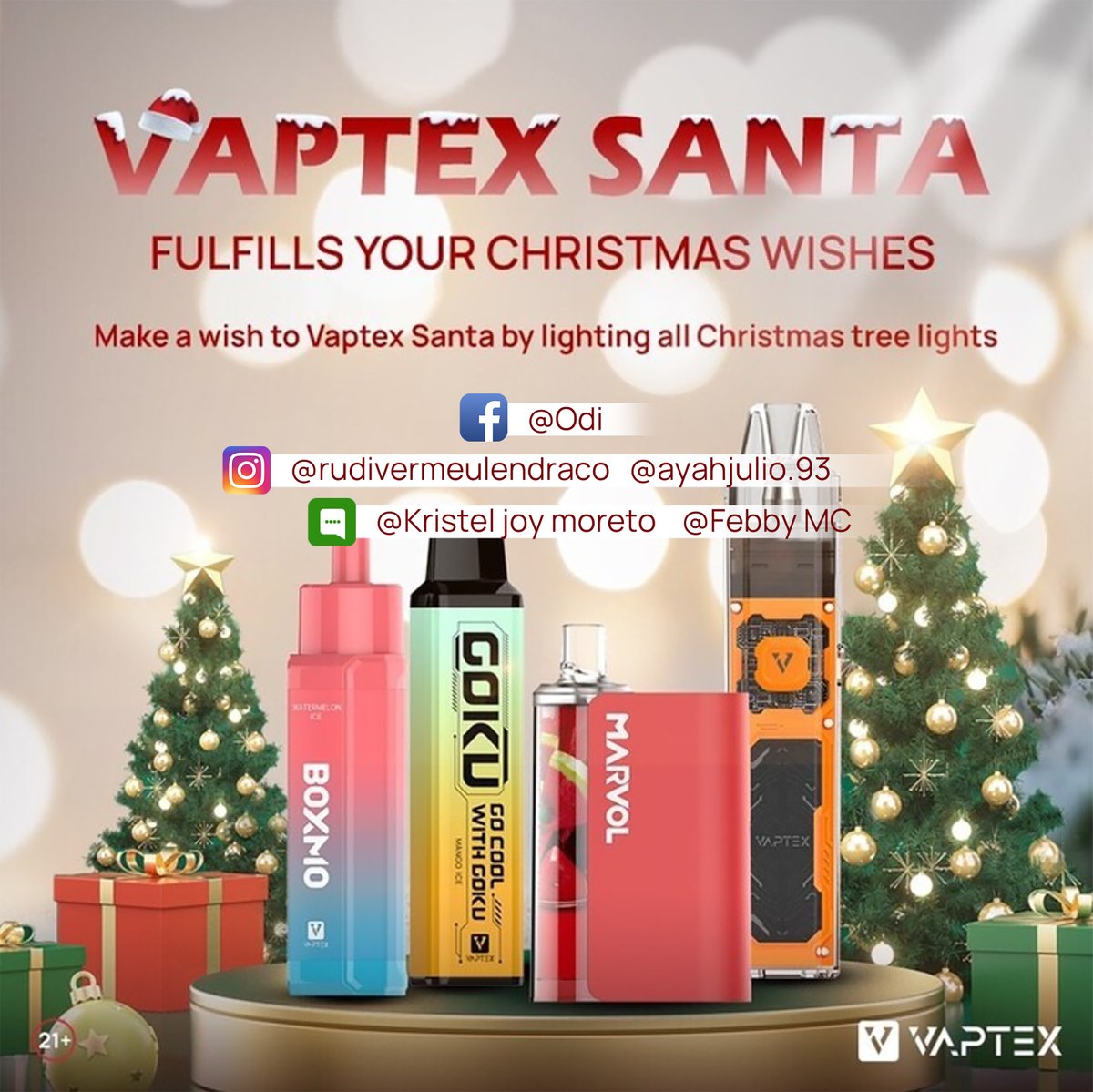 Christmas Winner Announcement!🎇🎉 Let's congrat to these lucky winners To claim your prize,please feel free to contact: contest@vaptexworld.com contest@vaptexworld.com wwwvaptexworld.com #VaptexMechax #Vaptexvape#GV #contest#vaptexworld #disposablevape #vapelife5w