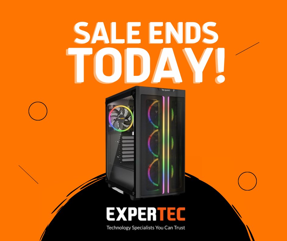 ExpertecUK's tweet image. Our sale ends at midnight TONIGHT! 

This is your last chance to take advantage of our 10% OFF deal, so you do not want to miss out. 

You will find a #GamingPC or #DesktopPC you will love, so why not save some money whilst you're at it? 👾🖥️🖱️

Shop: expertec.co.uk