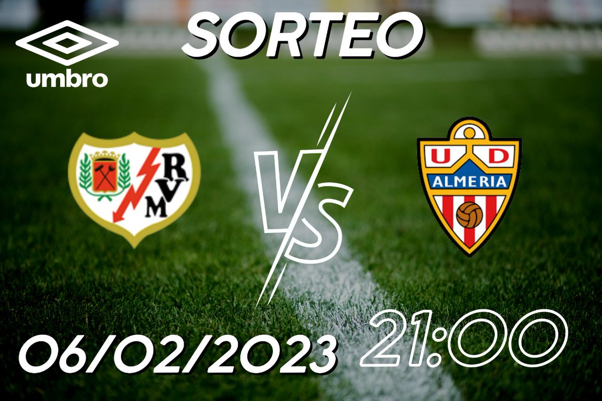 UmbroIberia's tweet photo. 🚨𝐒𝐎𝐑𝐓𝐄𝐎🚨

Consigue 2 entradas para el partidazo 
@RayoVallecano
 vs UD Almería ⚽️

Para participar:

👉🏼 𝑹𝒆𝒕𝒖𝒊𝒕𝒆𝒂 𝒆𝒔𝒕𝒆 𝒕𝒘𝒆𝒆𝒕
👉🏼 𝑺𝒊𝒈𝒖𝒆 𝒂 @UmbroIberia

𝘾𝙞𝙚𝙧𝙧𝙚 𝙙𝙚𝙡 𝙨𝙤𝙧𝙩𝙚𝙤
𝙚𝙡 03 𝙙𝙚 𝙀𝙣𝙚𝙧𝙤 𝙖 𝙡𝙖𝙨 14:00 𝙝❗️

#Umbro #VamosRayo https://t.co/q6zH55yU6C
