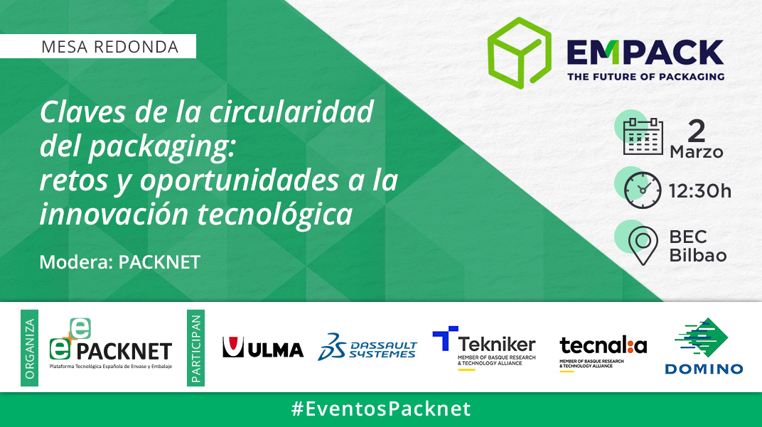 Packnet_'s tweet photo. 📢 Packnet participará como moderador en la próxima edición de @EmpackSpain a través de una mesa redonda que contará con las ponencias de: @ulmapackaging, @Dassault3DS, @TeknikerOficial, @tecnalia y @DominoDigitalNA 

📆 2 de marzo
🕐 12:30H
📍@BEC_Bilbao
#eventosPacknet #Packnet https://t.co/oRZjc7lzCx