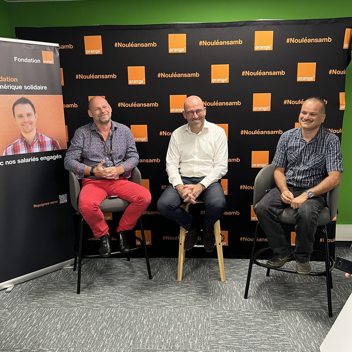 Thierry Valliamin, parrain de l’Association des parents d’élèves du Tampon &amp; Christophe Olivier, parrain de Dessine-moi la High Tech, 2 salariés d'Orange ont obtenu une aide financière de la #FondationOrange pour leur projet et favoriser l’inclusion numérique sur nos territoires.