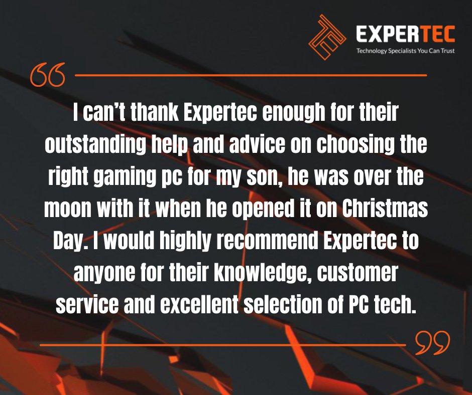 ExpertecUK's tweet image. Happy #FeedbackFriday you #GamingPC fans! 

We love hearing about how excited family members get receiving our products, and we're glad to be a part of it! 🎁

If you're looking for a #Gaming preset for your family or yourself, shop here: expertec.co.uk/refurbished-ga…