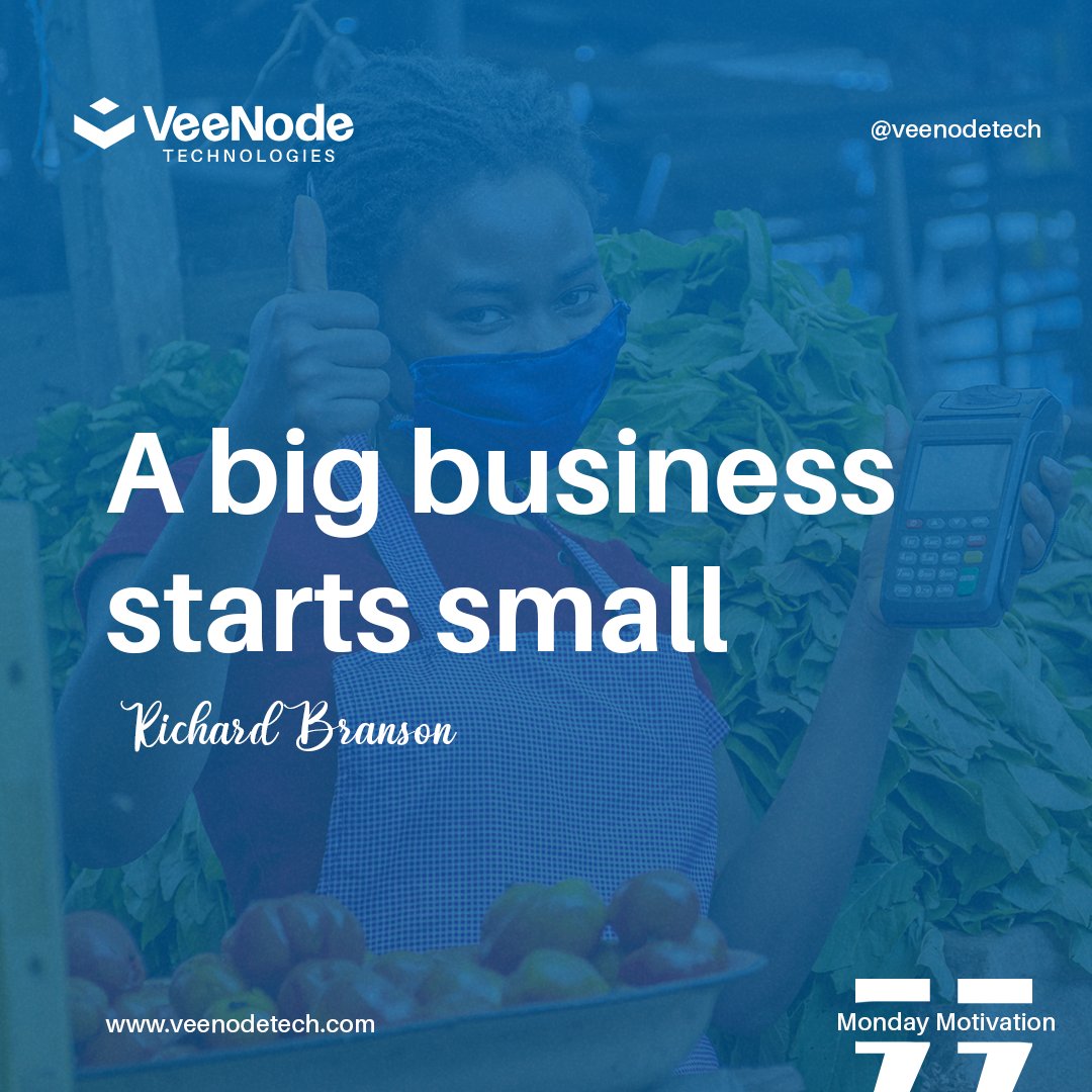 veenodetech's tweet photo. “Too many companies want to be big too quickly, at the expense of looking after their customers and employees. A big business starts small and grows organically, thoughtfully and purposefully.” 

- Richard Branson.

You can do it - we believe in you!

. 
. 
. 

#StartSmall https://t.co/IIuT7P11VV