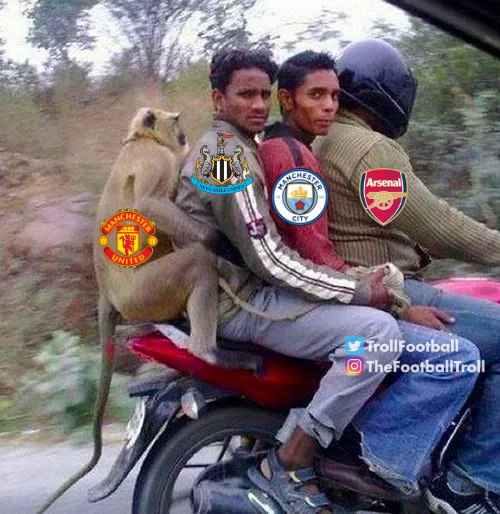 TrollFootball's tweet photo. Premier League top 4 https://t.co/s41msVDZ3B