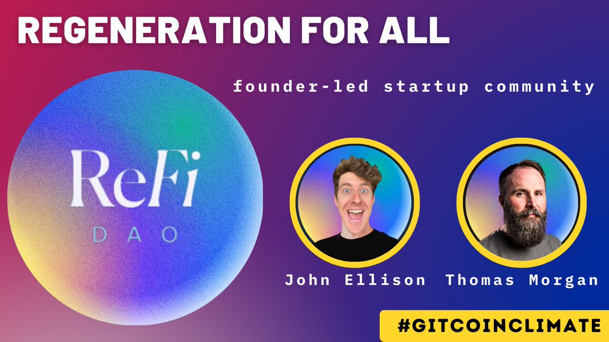 basin_land's tweet photo. place by place by place
is how we are going to #regenerate the 🌍
@tmoindustries sat down with @climateXcrypto of @ReFiDAOist to hear all about their founder-led startup community & collab with @commonsstack for #gitcoinClimate @gitcoin
https://t.co/DSrtlv5b0W https://t.co/DMlptsKWAG