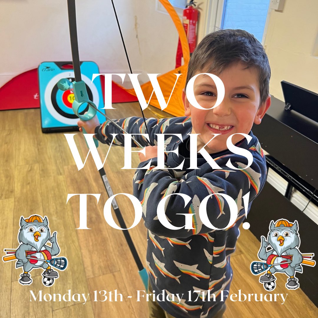 Soccerwise's tweet photo. It is only 2 weeks until our February Half Term Multi-Sports Holiday Club begins!! 🙌🏼

We can’t wait to see everyone who has already booked on.

We have l spaces available on Thursday and Friday.

#Timperley #Altrincham #saletown #FebHalfTerm #Football #hockey #dodgeball #tennis https://t.co/CluJANZyP6