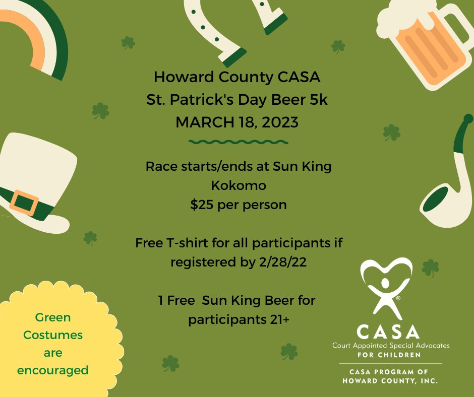 REGISTRATION IS OPEN!! YAY!! 🍀🏃‍♀️🏃
Follow this link to register for our 5k:
casa5k.itsyourrace.com/event.aspx?id=…