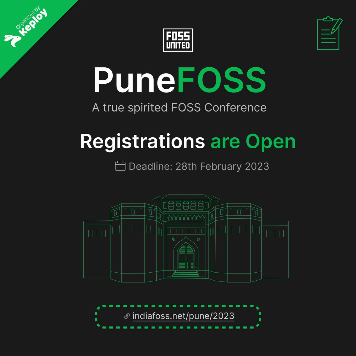 punefoss's tweet photo. The wait is over! 🎉
#PuneFOSS Registrations are now open! 🔥
Limited tickets available 🎫, so grab yours at the link below 👇
https://t.co/c2ZvkpEFam
@Keployio @punefoss
#PuneFOSS2023 #opensource #fossunited #pune #conference #FreeAndOpenSourceSoftware https://t.co/SltFxYZ9sc