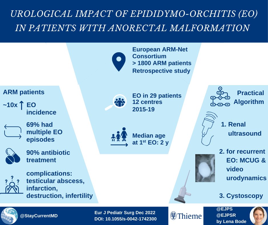 New infographic on #urological Impact of Epididymo-#orchitis in Patients with #anorectalmalformation: An Arm-Net Consortium Study for @EJPS_Reports  and @StayCurrentMD 

Full article: thieme-connect.com/products/ejour…

#urology #lutd @GlobalCastMD #some4pedsurg #pedsurg