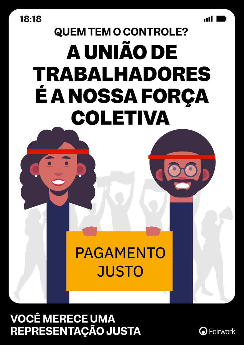 Stickers do projeto <a href="/TowardsFairWork/">Fairwork</a> agora em português. Fiquem a vontade para circular. As artes são de um designer de Gana, Awo Tsegah. As ilustrações também foram feitas com equipes de Colombia, África do Sul, Índia e Reino Unido