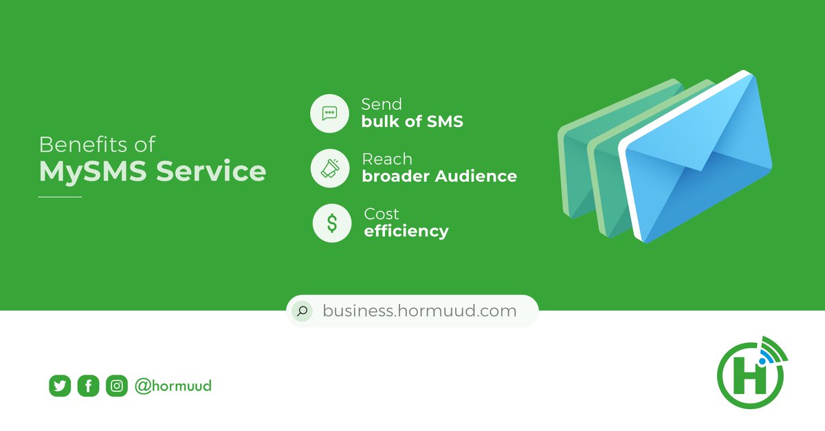 Hormuud's tweet photo. Maximize your customer communication with
๐๐ฎ ๐๐๐ bulk messaging service. Quick, easy, and affordable. It's an efficient and effective solution for reaching masses in seconds.
For more info, Visit https://t.co/IqUl2X3K1G
#MySMS
#BulkMessaging
#Efficiency https://t.co/7BEONcezlA