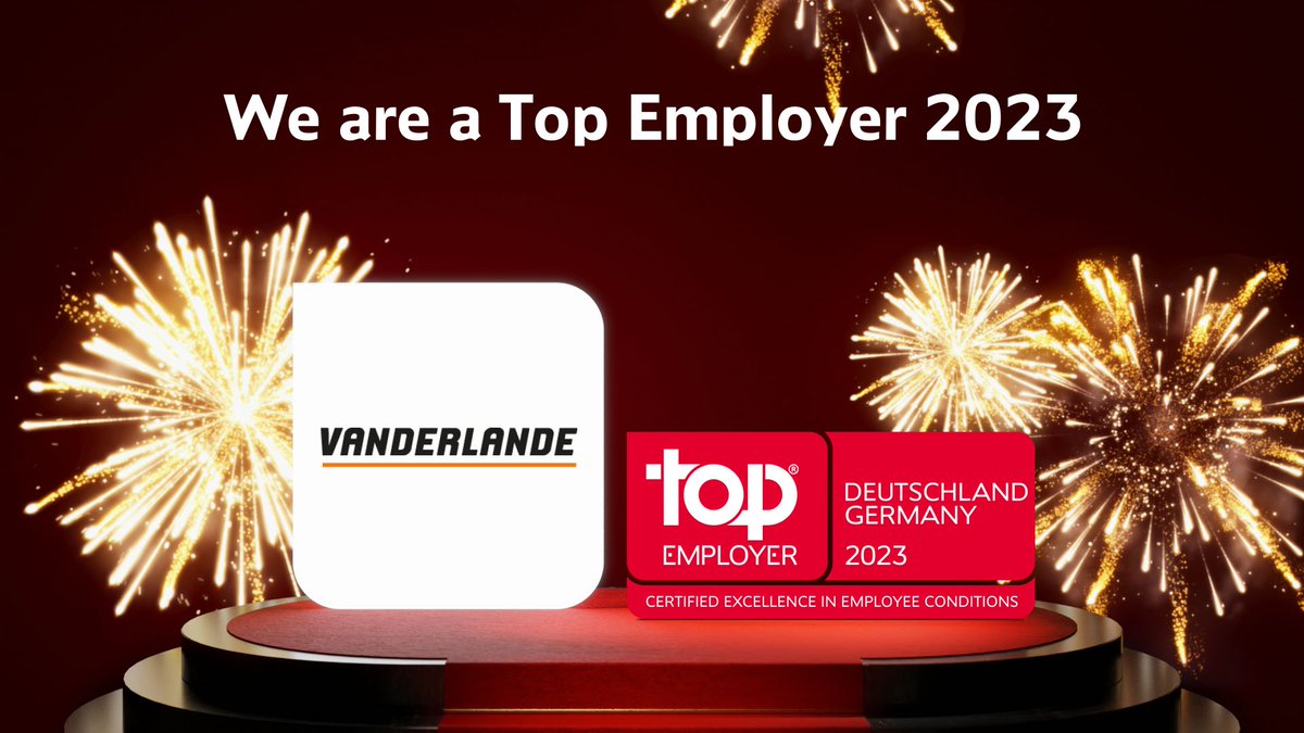 For the 5th time in a row, #Vanderlande is #TopEmployer in #Germany!  <a href="/topemployer/">Top Employers Institute</a> has evaluated us on topics such as People Strategy, Work Environment, Well-being, and Diversity &amp; Inclusion. 
We are proud to continue to call ourselves Top Employer in Germany.

#TopEmployer2023