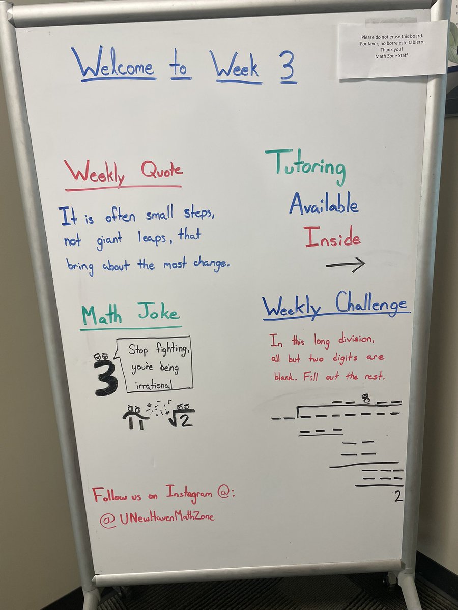 UNHMathZone's tweet photo. Happy Week 3 Charger Nation! We are open for tutoring! Stop by the front desk and submit your answer to this weeks challenge. https://t.co/V60GLOy68a