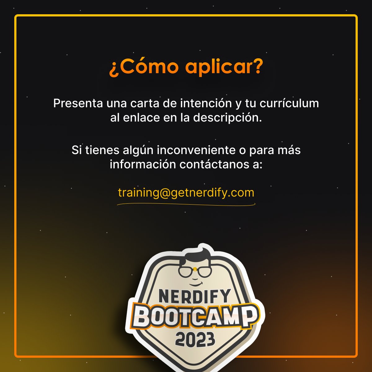 getnerdify's tweet photo. ¡Es hoy, es hoy! 🥳 Nerdify bootcamp 2023 abre oficialmente sus inscripciones. 🤩

🤓No te pierdas esta gran oportunidad de ser parte de este maravilloso proyecto y conviértete en un desarrollador web.🤩

¡Regístrate ya! 📲
https://t.co/vBFMCY6sd8 https://t.co/jMUjrnFwVR