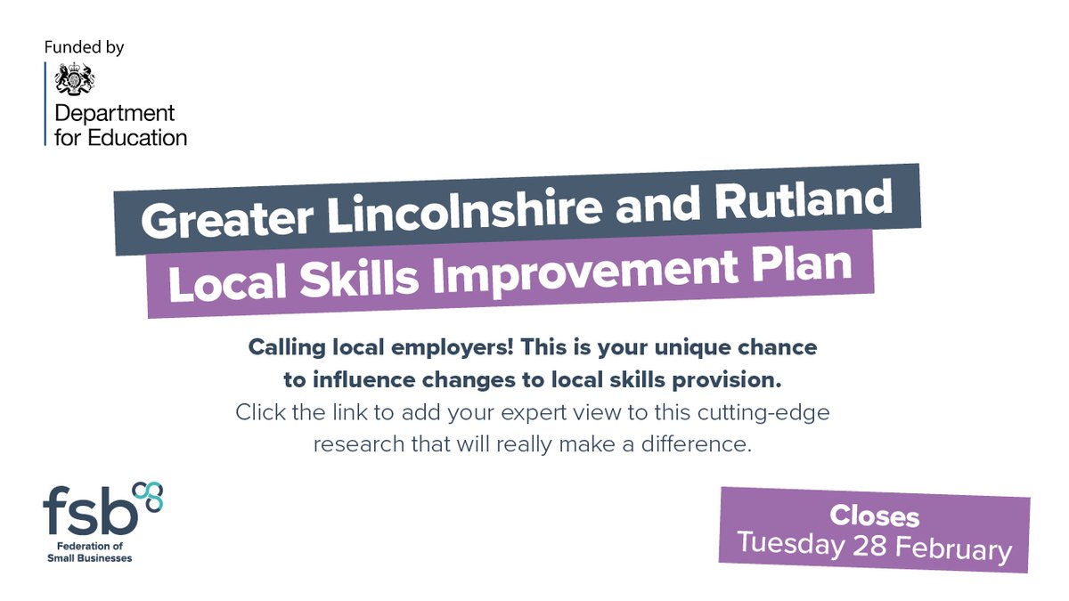 Finding employees with the right skills is a serious ongoing challenge!

The FSB have been appointed to find out what is needed locally to shape the future.

Please complete the survey below to make sure the skills needed in agriculture are recognised👇
habit5research.questionpro.com/lsip2023fsb?cu…