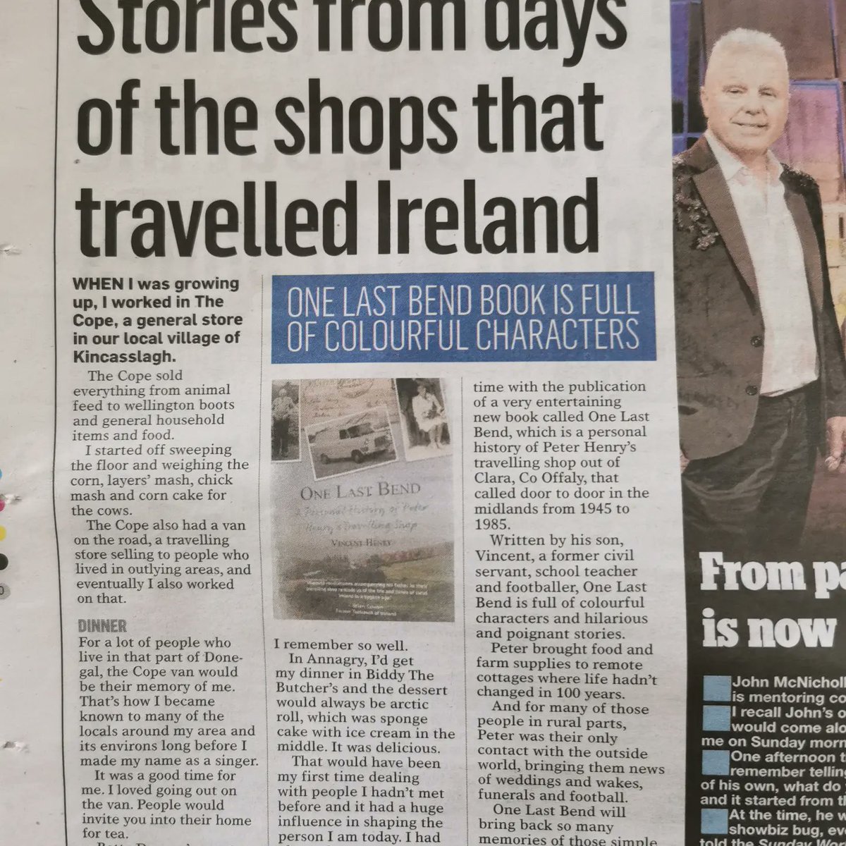 JeremyEditor's tweet photo. Very proud to discover a certain Daniel O'Donnell is a fan of 'One Last Bend' 😊 Kudos to Daniel & the #sundayworld for featuring one of our authors.
#jmagency #publishing #onelastbend #listowel #books #bookstagram #localhistory #WritingCommunity https://t.co/3GDiD7PbAY