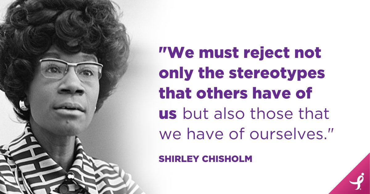 We must reject not only the stereotypes that others have of us but also those that we have of ourselves. - Shirley Chisholm
#HealthEquityRev
 #breastcancer  #pinkribbon  #breastcancerawareness  #SusanGKomen #healthequity  #StandForHER