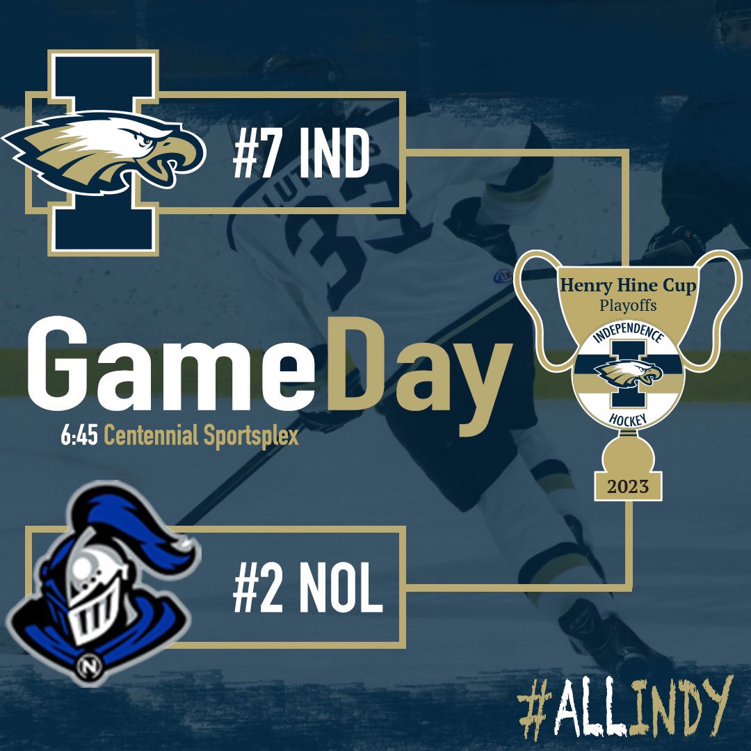 Get Ready Indy Nation!!!
Eagles vs Knights In Round 1 of the Hine Cup Playoffs!!!
6:45 at Centennial Sportsplex!
Show Up and Show the World Why <a href="/INDYNATION1/">INDY NATION</a> Has the Best Fans!!!
@wcsIHSmw