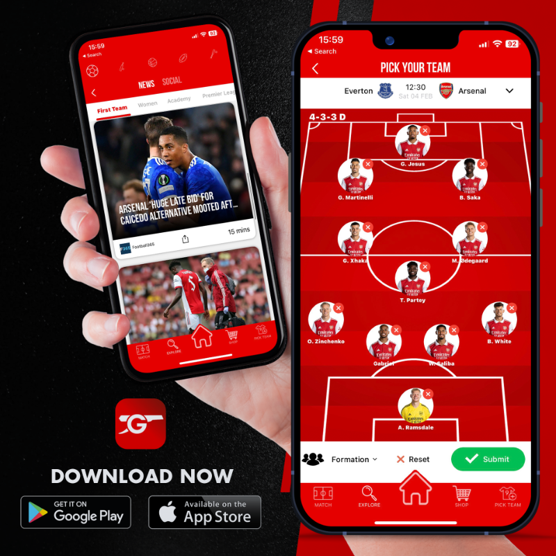 Gunnersc0m's tweet photo. If you're a Gooner, this App is built for you 🔴⚪

📰 Transfer News &amp; Gossip
⚽ Live Scores, Line-ups &amp; Stats
🤕 Injury Updates
👥 Player Profiles
📹 Videos &amp; Podcasts

Download the new update of our Gunners App for a complete redesign and improved experience 📲🔴