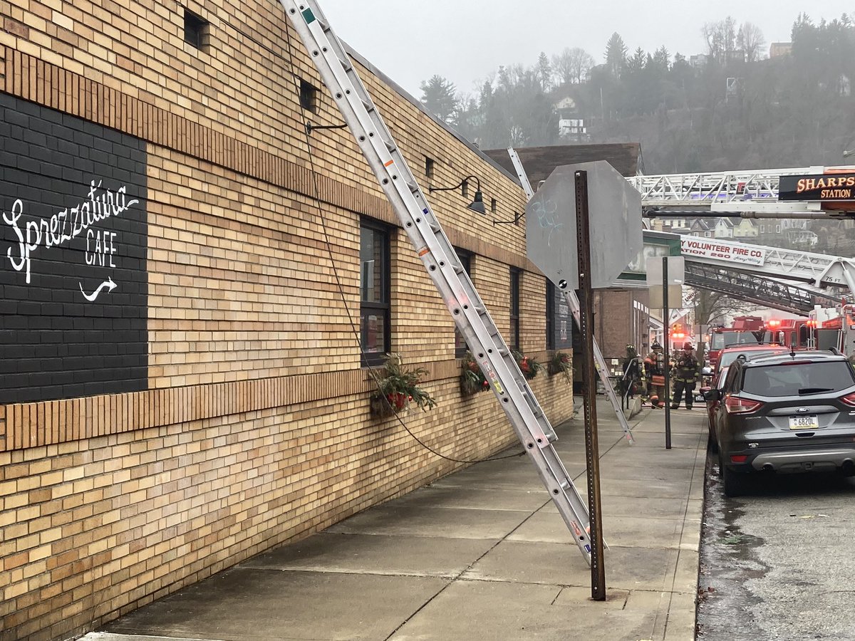 MaThomas_Trib's tweet photo. No reported injuries for fire at Sprezzatura Cafe at 112 E. Sherman St. in Millvale on Monday morning, Jan. 30, 2023. https://t.co/SqMDFNdLr3