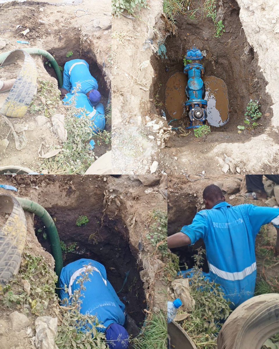 NakuruWater's tweet photo. Nawassco is committed to enhancing service delivery for residents in our City.
Our team finalised mainline maintenance at Free Area to ensure customers have water in their homes.
#EnrichingLife
#WaterProvision https://t.co/xfuqVs19Iz