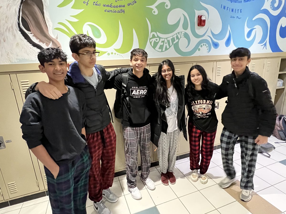 NCSD's tweet photo. 💚 @NoviHighSchool isn’t horsing around when it comes to Rivals Week Spirit Days. #PJDay #NoviTogether #NoviPride https://t.co/ckN7Z1ssao