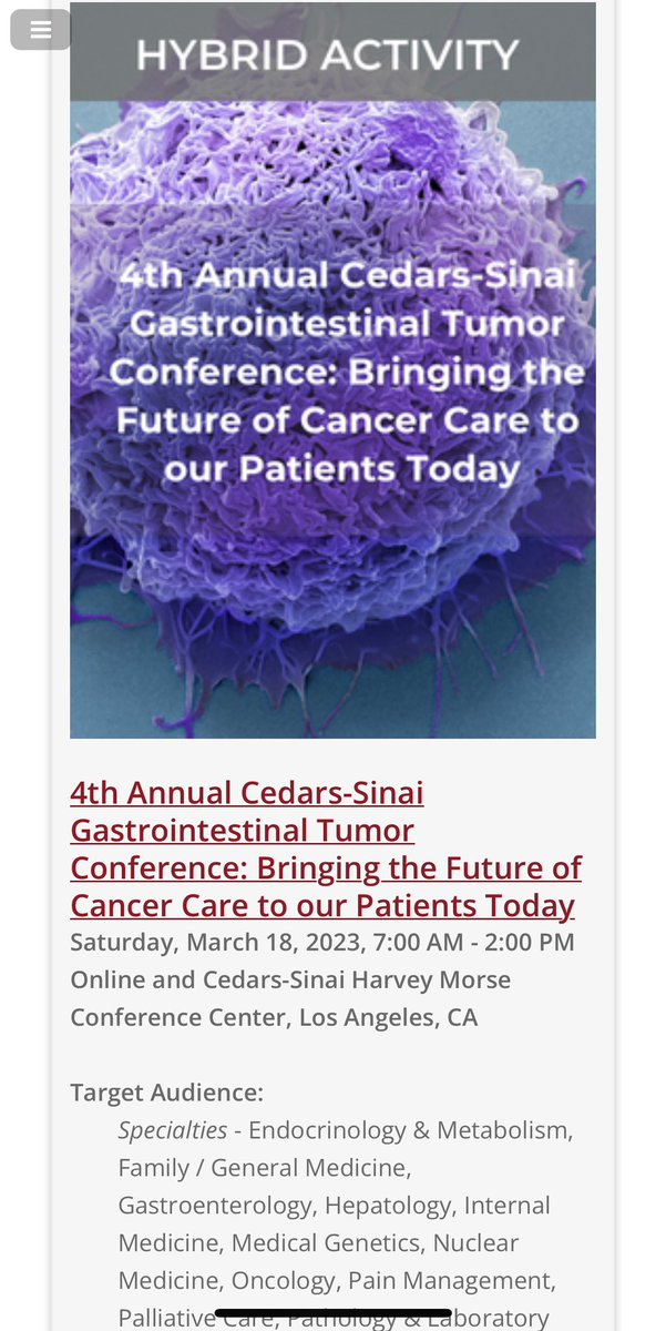 We’re looking fwd to learning from an all-star lineup of #KOLs in #gicsm #MedTwitter @HJLenz59 @EileenMOReilly @GABOUALFA @marklewismd @PamelaKunzMD @RovielloFranco @GIcancerDoc @VPrasadMDMPH + personally curated art tour @DrHendifar 😉 Register now: cedars.cloud-cme.com/gicancercme #CME