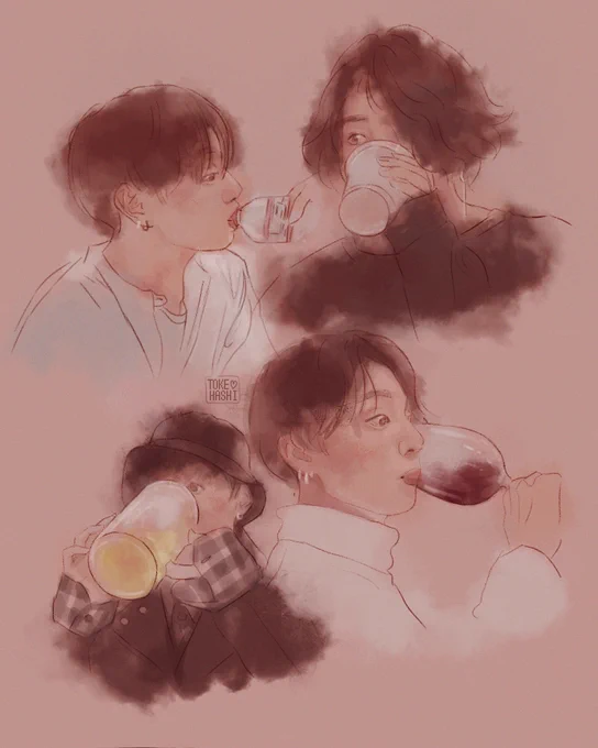 jungkook sketches because i miss him a little bit too much 