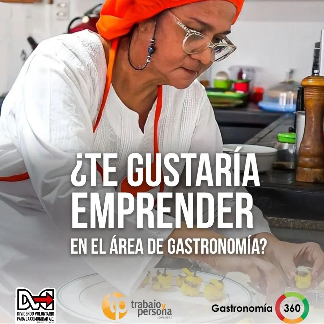 ¿Quieres emprender en gastronomía, tienes experiencia en cocina y vives en la comunidad de Chapellín? Postúlate al Programa de Formación "Emprendedoras Gastronómicas", una iniciativa del <a href="/dvc_ve/">Dividendo Voluntario para la Comunidad</a> y <a href="/TrabajoyPersona/">Trabajo y Persona</a>. Ingresa a linktr.ee/Dvc_ve para más detalles.