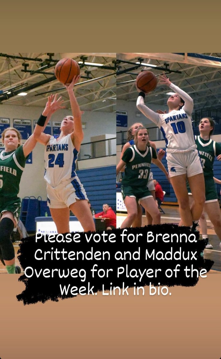 CoachSaldana517's tweet photo. Please vote for @BrennaCrittend1 @5Maddux for Mlive Player of the Week! Brenna Crittenden and Maddux Overweg. Both deserving, hardworking players. Team First. #springportbasketball https://t.co/v8lkNSJXy1 @jacktowntweet @MichHSBball https://t.co/3Vru6kZfsJ
