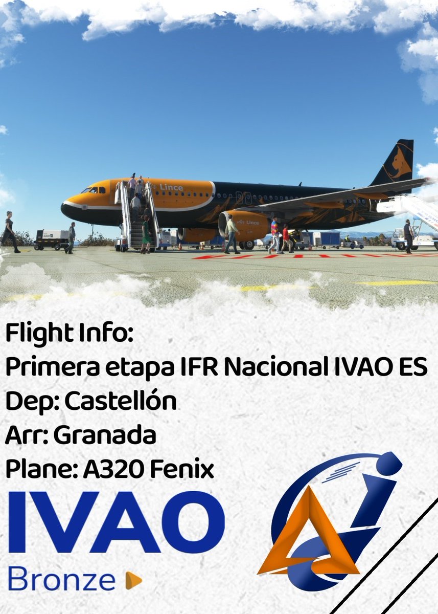 jarenastv's tweet photo. Arrancamos el IFR Nacional 2023 de @IVAOES con la primera etapa entre Castellón y Granada.
En directo👇🏻👇🏻👇🏻
https://t.co/ksZRFrcBB4
#SomosLinces #AirSimulation #IVAO #MSFS2020 #Fenix #pilot https://t.co/inKGySJKNj