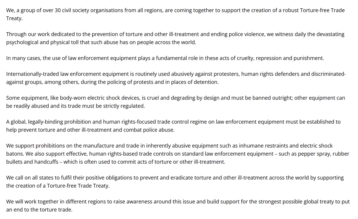 Omega_RF's tweet photo. 📜Has your organisation signed the #ShoreditchDeclaration?
🌎Join @Omega_RF, @amnesty, @HumanRightsHLS, @CVTorg, & other #HumanRights organisations in support of the creation of a #TortureFreeTrade Treaty.
Read the Declaration & see current signatories: https://t.co/1dMfTJtgjY https://t.co/c9O7635rmm